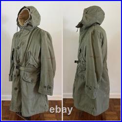 1950s Vtg M-1947 USAF Overcoat Parka with Frieze Liner sz Medium 50s Hood Military