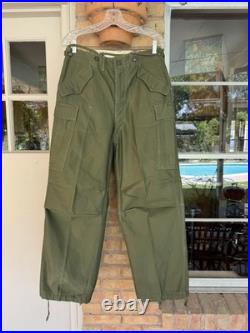 1950s Vtg US Army M-1951 Cargo Field Pants Regular Small W 31 L 30 Sateen OD 50s