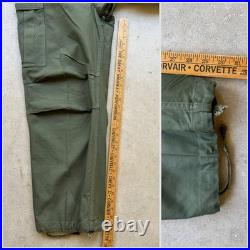1950s Vtg US Army M-1951 Cargo Field Pants Regular Small W 31 L 30 Sateen OD 50s