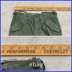 1950s Vtg US Army M-1951 Cargo Field Pants Regular Small W 31 L 30 Sateen OD 50s