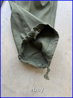 1950s Vtg US Army M-1951 Cargo Field Pants Regular Small W 31 L 30 Sateen OD 50s