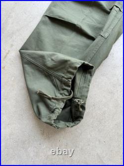 1950s Vtg US Army M-1951 Cargo Field Pants Regular Small W 31 L 30 Sateen OD 50s