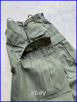 1950s Vtg US Army M-1951 Cargo Field Pants Regular Small W 31 L 30 Sateen OD 50s