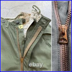 1950s Vtg US Army M-1951 Cargo Field Pants Regular Small W 31 L 30 Sateen OD 50s