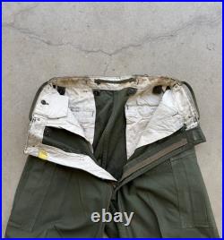1950s Vtg US Army M-1951 Cargo Field Pants Regular Small W 31 L 30 Sateen OD 50s