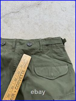 1950s Vtg US Army M-1951 Cargo Field Pants Regular Small W 31 L 30 Sateen OD 50s