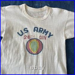 1950s hand painted Korean War U. S. Army 24th division t-shirt