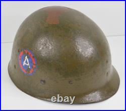 1951 1952 Capac M-1 Helmet Liner with Inner Webbing Korean War Third Army Insignia