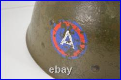 1951 1952 Capac M-1 Helmet Liner with Inner Webbing Korean War Third Army Insignia