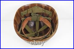 1951 1952 Capac M-1 Helmet Liner with Inner Webbing Korean War Third Army Insignia