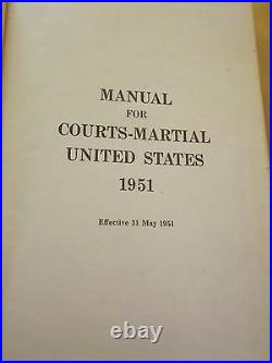 1951 KOREAN WAR COURTS-MARTIAL UNITED STATES MANUAL BOOK of DONALD PUTTERMAN