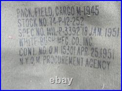 1951 Korean War Era US M1945 Upper Field Pack With M1944 Pack