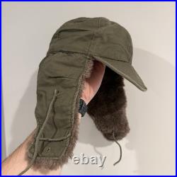1951 Korean War US Army MQ-1 Field Pile Cap Named Zimmerman Alpaca Size 7