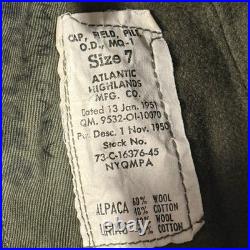 1951 Korean War US Army MQ-1 Field Pile Cap Named Zimmerman Alpaca Size 7