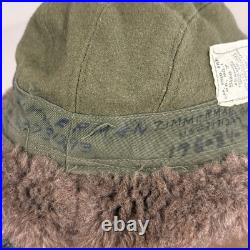 1951 Korean War US Army MQ-1 Field Pile Cap Named Zimmerman Alpaca Size 7