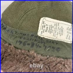 1951 Korean War US Army MQ-1 Field Pile Cap Named Zimmerman Alpaca Size 7