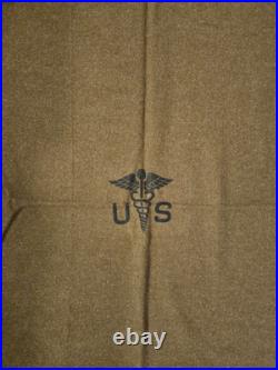 1951 U. S. Army Medical Wool Blanket Korean War Faribault Mill Olive Drab