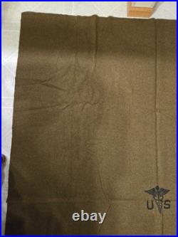 1951 U. S. Army Medical Wool Blanket Korean War Faribault Mill Olive Drab