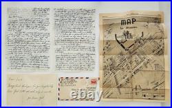 1951 antique COL D KINZIE japan APO FEC korean war LETTER LOT map torrington ct