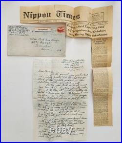 1951 antique COL D R KINZIE japan APO FEC korean war LETTERS torrington ct CAROL