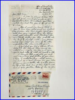 1951 antique COL D R KINZIE japan APO FEC korean war LETTERS torrington ct CAROL