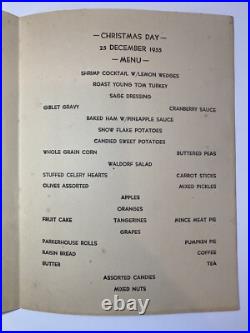 1952 Korean War Christmas Card Menu With Photo And Note From Colonel Army
