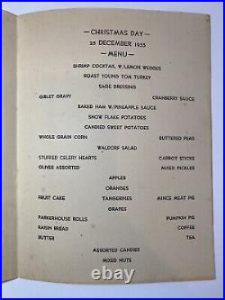 1952 Korean War Christmas Card Menu With Photo And Note From Colonel Army