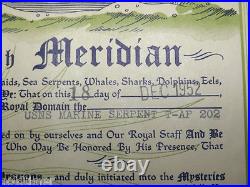 1952 Korean War Navy Usns Marine Serpent Domain Golden Dragon Certificate