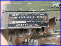 1952 Korean War Signal Corps Motorola Receiver R-109/GRC Truck/Jeep Tube Radio