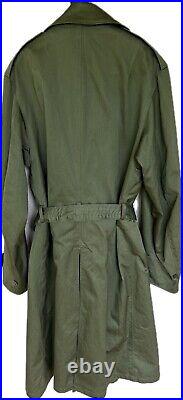 1952 Korean War US Army Cotton Trench Coat Size Large Long