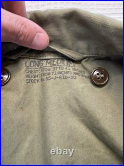 1952 Korean War US Army M-1951 M51 Field Jacket Shell Talon Zip Size Long Medium