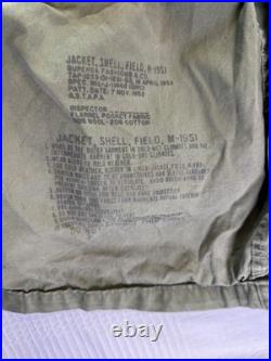 1952 Korean War US Army M-1951 M51 Field Jacket Shell Talon Zip Size Long Medium