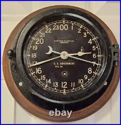 1953 CHELSEA U. S. Military Korean War Era Bakelite Nautical Porthole Ship Clock