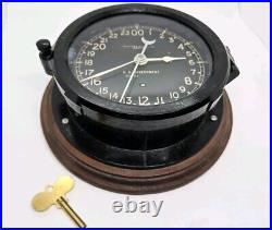 1953 CHELSEA U. S. Military Korean War Era Bakelite Nautical Porthole Ship Clock