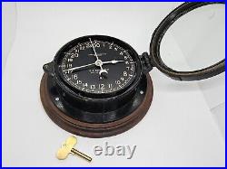 1953 CHELSEA U. S. Military Korean War Era Bakelite Nautical Porthole Ship Clock