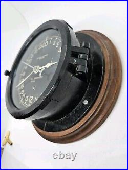 1953 CHELSEA U. S. Military Korean War Era Bakelite Nautical Porthole Ship Clock