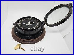 1953 CHELSEA U. S. Military Korean War Era Bakelite Nautical Porthole Ship Clock