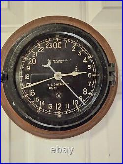 1953 CHELSEA U. S. Military Korean War Era Bakelite Nautical Porthole Ship Clock