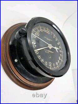 1953 CHELSEA U. S. Military Korean War Era Bakelite Nautical Porthole Ship Clock