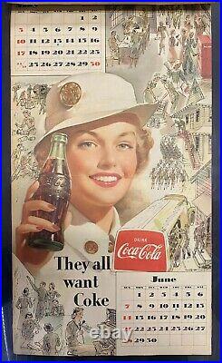 1953 Coca-Cola Calendar Military Army Navy Air Force Marine Nurses Korean War