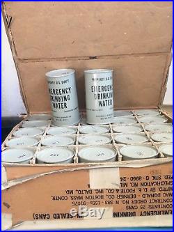 1953 Korean War US Govt Military Emergency Drinking Water Unopened Cans Case 25