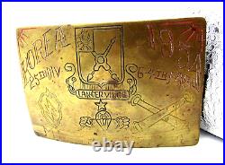 1954 Brass Belt Buckle KOREA Korean War era Occupation trench art US 25th Div