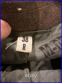 1955 US Army M-1950 Wool Service Jacket 38R Korean War Insignia