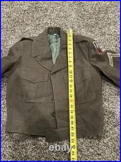 1955 US Army M-1950 Wool Service Jacket 38R Korean War Insignia