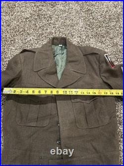 1955 US Army M-1950 Wool Service Jacket 38R Korean War Insignia