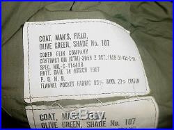 1957 Korean War era Field jacket U. S. Army Cold Weather Jacket hood and liner