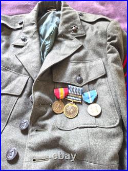 1957 USMC Marine Corps Korean War Era Sergeant Dress Green Jacket with Medals
