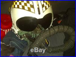 1959 korean war era fighter pilot helmet withhigh altitude oxygen mask faceshield