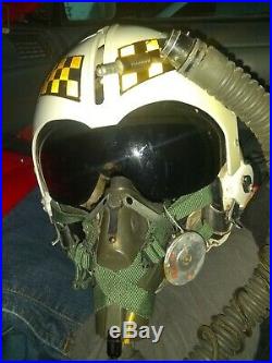 1959 korean war era fighter pilot helmet withhigh altitude oxygen mask faceshield