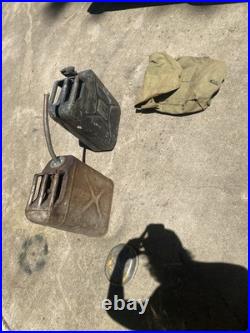 1960s Military Jerry Can Pair with Satchel & Meat Can Vintage